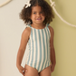 Rylee & Cru Scrunch Onepiece Green Stripe