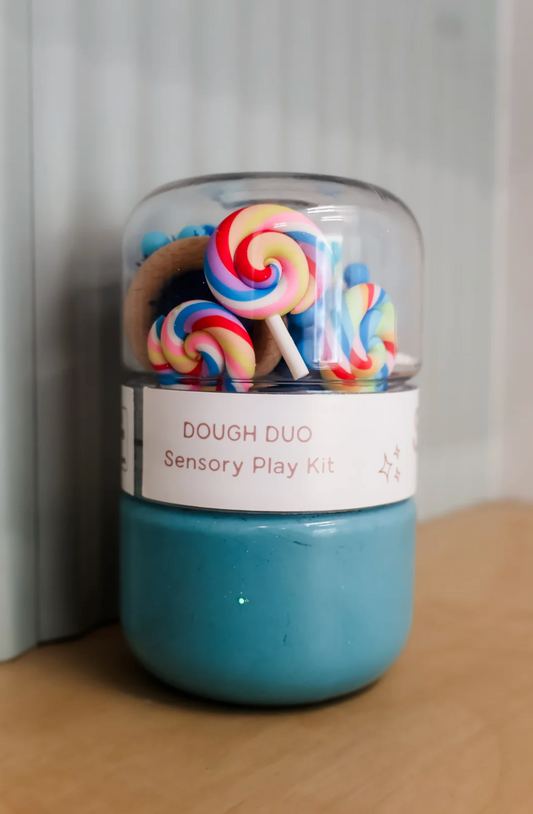 Small Town Play Dough Sensory Jar Blue