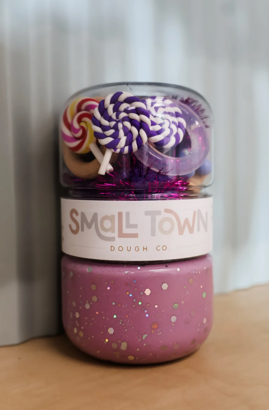 Small Town Play Dough Sensory Jar Purple Sparkle