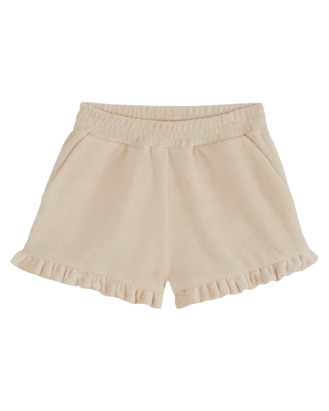 cream terry shorts