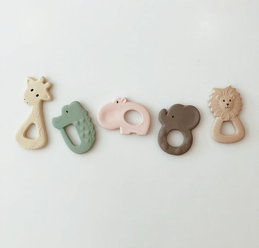 All Natural Rubber Teether (5 Animals)